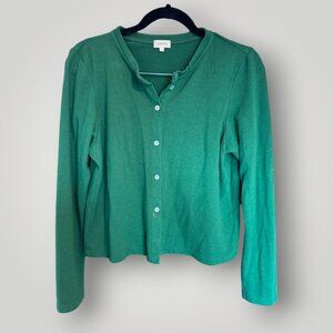 DONNI. Green Button Cardigan size S
